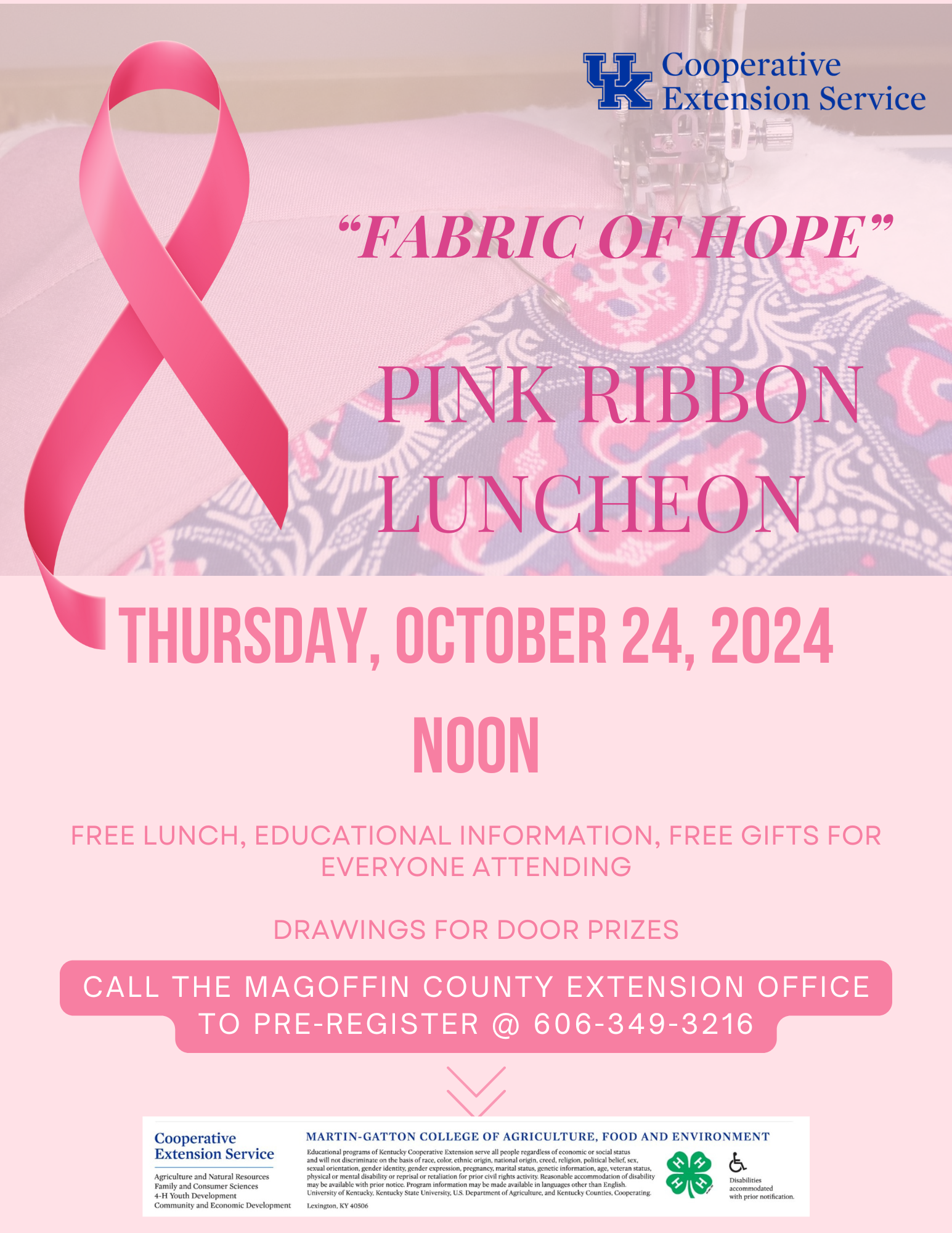 Pink Ribbon Luncheon Informational Flyer