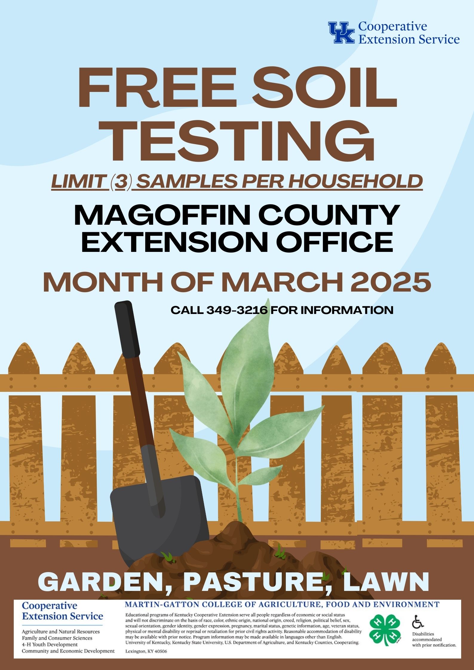 FREE Soil Testing in March flyer