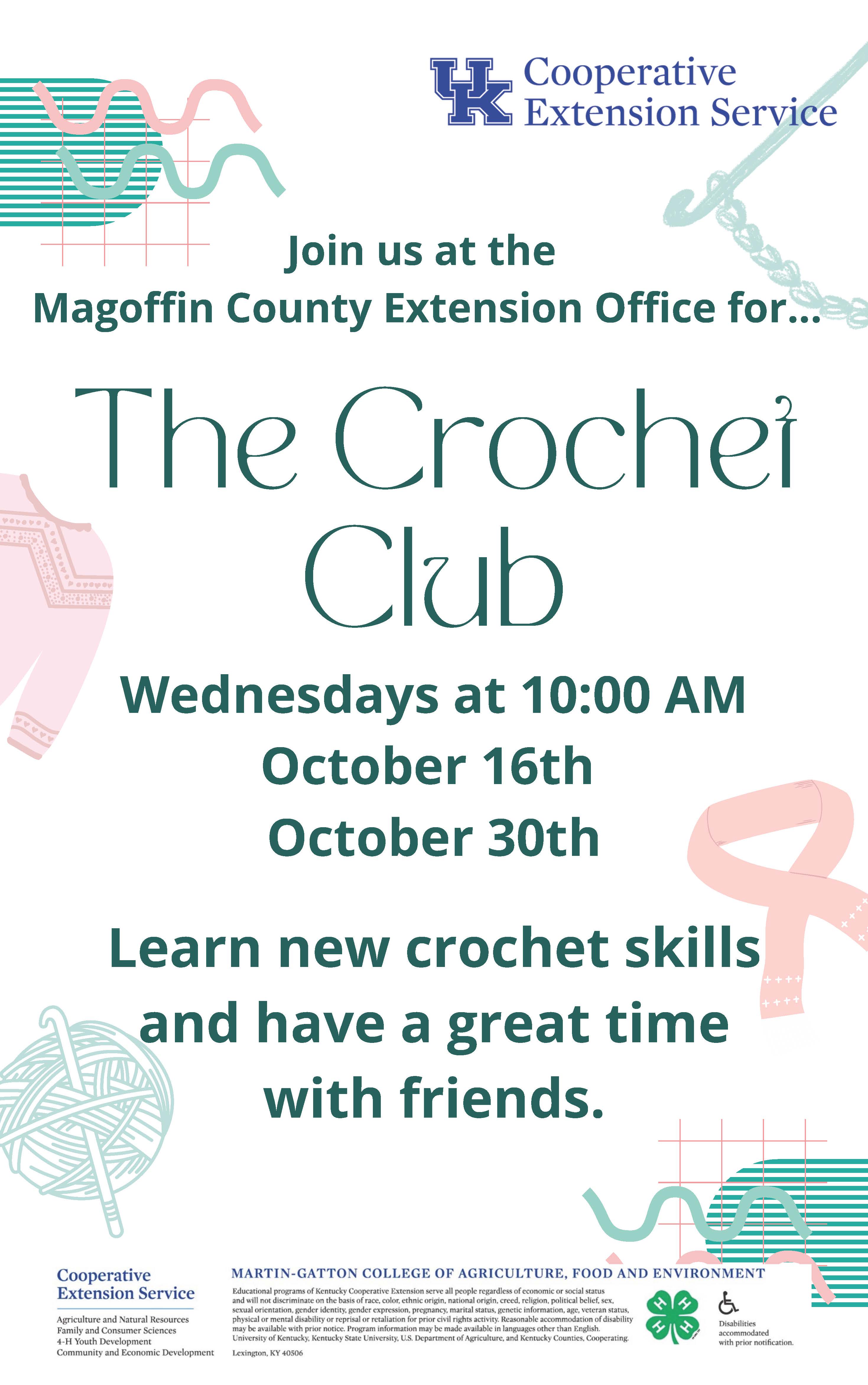 October Crochet Club Flyer