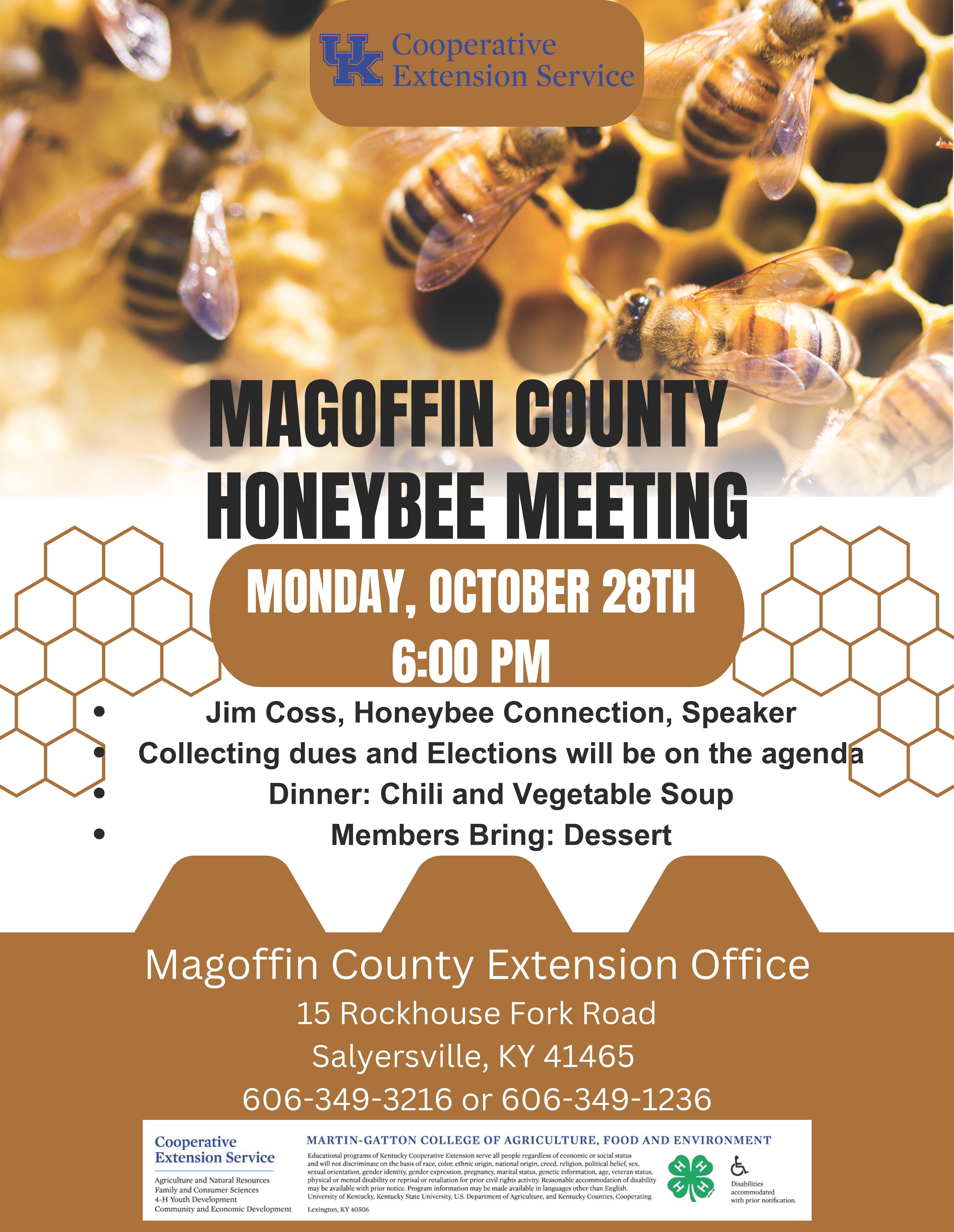 Honeybee Association Meeting Flyer